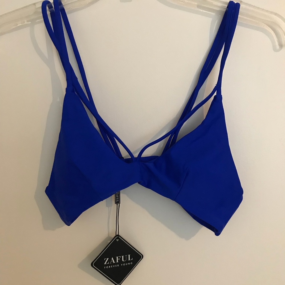 Bright blue bikini